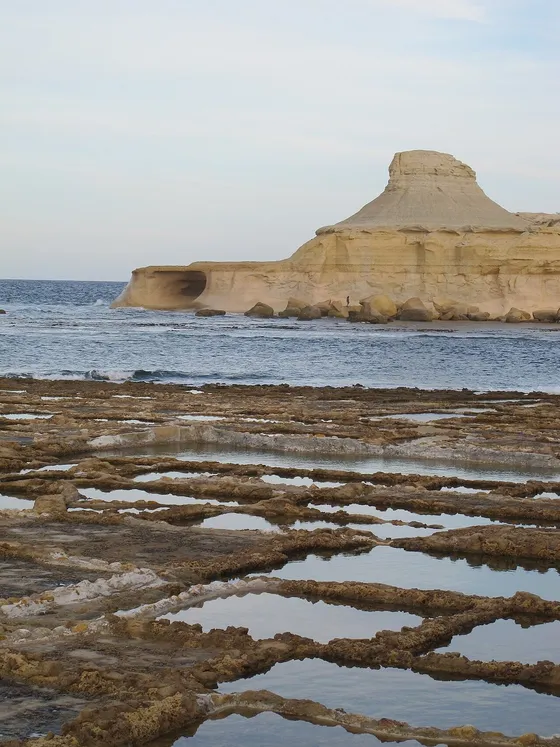 Salt pans beside Xwejni Bay, Gozo