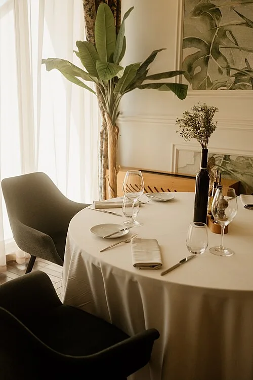 An empty restaurant table — meal planning topic photograph