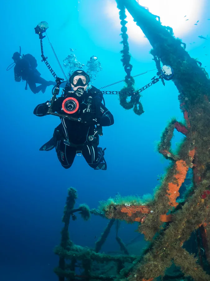 Diver at a Maltese wreck